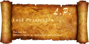 Leif Priszcilla névjegykártya
